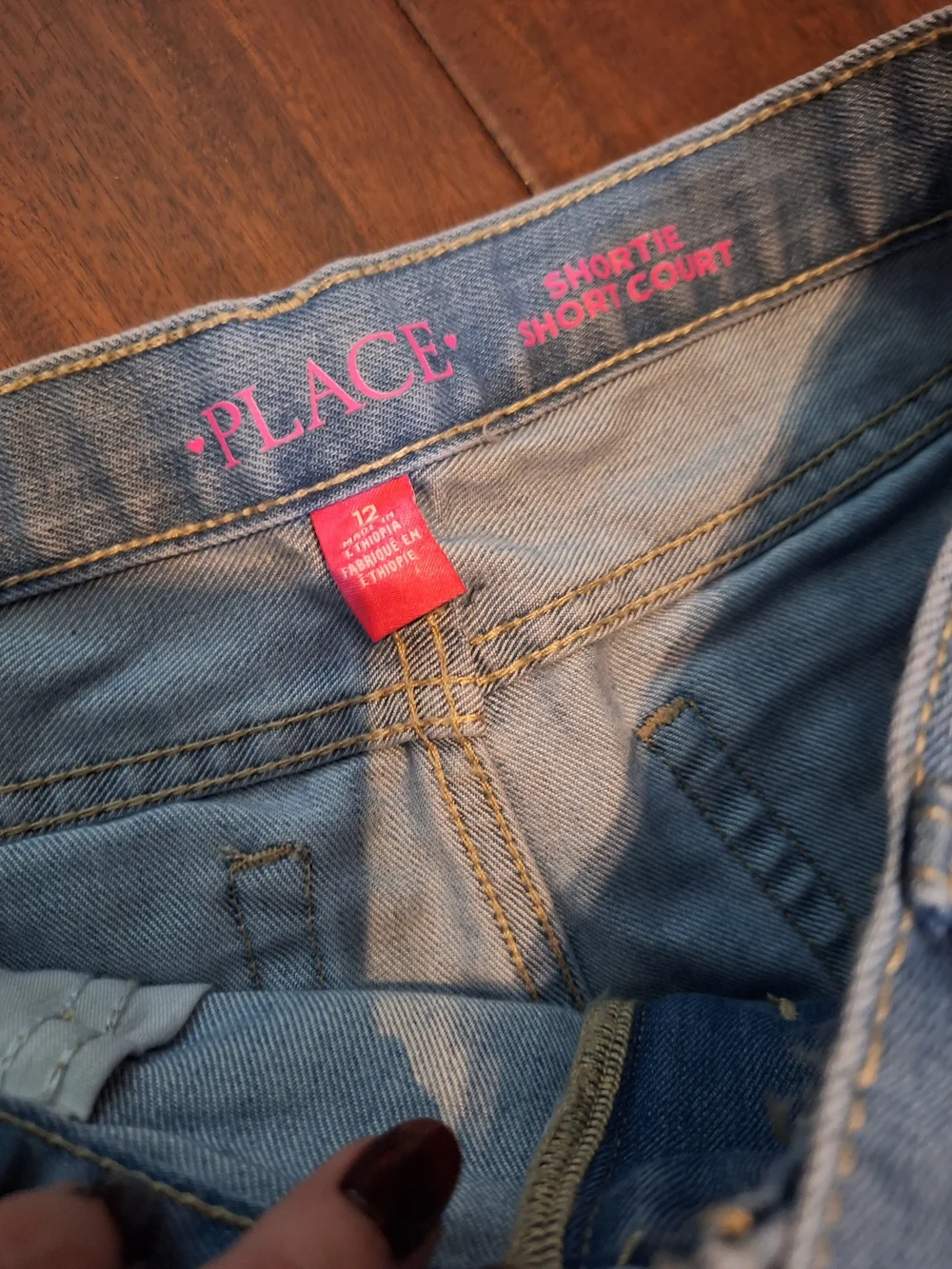 The Childrens Place Girls Denim Shorts -3 Pair Light Blue & Dark Blue Washes